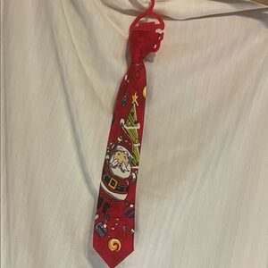 Festive Red Santa Kids Tie Clip on